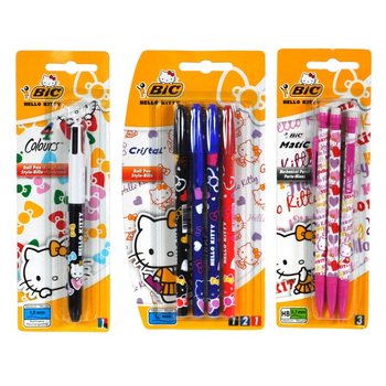 BỘ HỖN HỢP BÚT BIC HELLO KITTY DẠNG VỈ (12 cây)