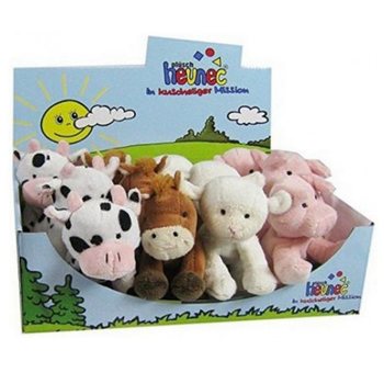 THÚ NHỒI BÔNG ĐỘNG VẬT TRANG TRẠI CAO CẤP, 4 MẪU TRONG HỘP TRƯNG BÀY (12 con)