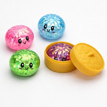RAGE - Đồ Chơi Squishy B&aacute;nh Bao Kim Tuyến Nhỏ (K&iacute;ch Thước 5.5x5.5x3cm) - Viral 2026 Fidget Toy (24 C&aacute;i)