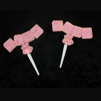 Que Cắm Cupcake Sinh Nhật B&eacute; - Hồng Baby (12 c&aacute;i)