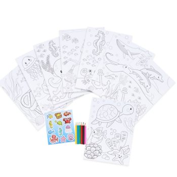 BỘ T&Ocirc; M&Agrave;U LỚN - MẪU: SEA LIFE - K&iacute;ch thước 22x30x1 CM (12 bộ)