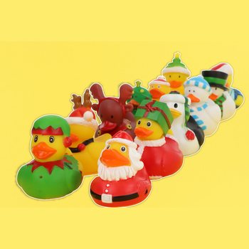 Vịt Tắm Gi&aacute;ng Sinh Mix 6cm (12 con) - Qu&agrave; Tặng Lễ Hội