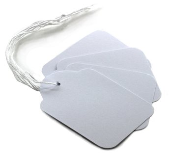 Nhãn Giá Trang Sức Trắng Dây Thun Co Giãn - Kích thước 1.5x2.4 cm (100 cái)