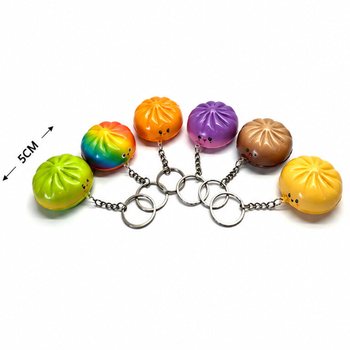 M&oacute;c Kh&oacute;a Squishy B&aacute;nh Sủi Cảo - Nhiều M&agrave;u - K&egrave;m Khay Trưng B&agrave;y (24 chiếc)
