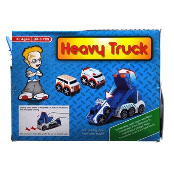 Xe tải đồ chơi c&oacute; rơ-mo&oacute;c k&egrave;m đ&egrave;n & &acirc;m thanh (Set 6 m&oacute;n)