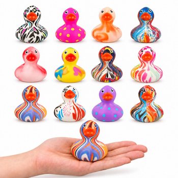 VỊT CAO SU NHIỀU MÀU SẮC - KÍCH THƯỚC: 5.6x5x5.7 Cm (12 Con)