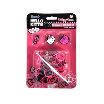 Bộ L&agrave;m V&ograve;ng Tay Chun Cao Su DIY K&egrave;m Mặt Treo Hello Kitty (12 bộ)