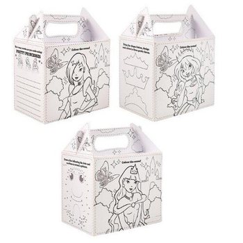 Hộp Đựng Thức Ăn Trẻ Em Chủ Đề Công Chúa Tự Tô Màu - 14 x 9.5 x 18 cm (24 cái)
