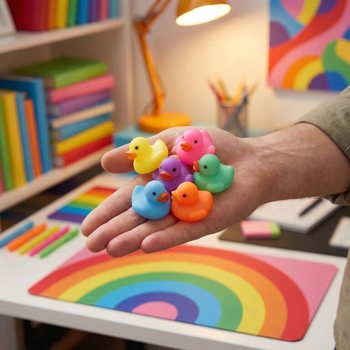 Đồ Chơi Squishy Vịt Vớt / Bốc Thăm - K&egrave;m Khay Trưng B&agrave;y (72 c&aacute;i)