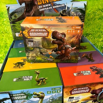Bộ Đồ Chơi Lắp R&aacute;p Khủng Long 3D Trong Hộp Qu&agrave; - Trưng B&agrave;y (8 chiếc)
