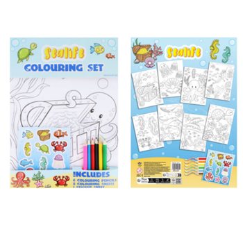BỘ T&Ocirc; M&Agrave;U LỚN - MẪU: SEA LIFE - K&iacute;ch thước 22x30x1 CM (12 bộ)