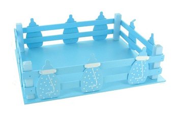 Hộp Gỗ Trang Tr&iacute; M&agrave;u Xanh K&egrave;m B&igrave;nh Sữa Em B&eacute; (2 c&aacute;i)