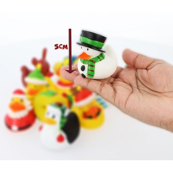 Vịt Tắm Gi&aacute;ng Sinh Mix 6cm (12 con) - Qu&agrave; Tặng Lễ Hội
