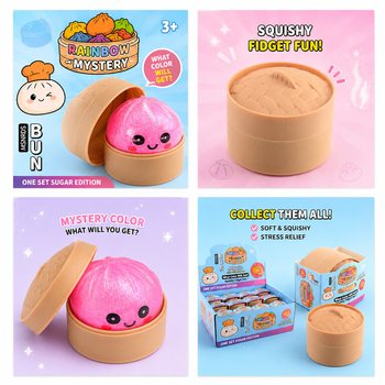 RAGE - Đồ Chơi Squishy SUGAR EDITION B&aacute;nh Bao Dumplings NHỎ (5.3 x 5.3 x 4.1 Cm) Viral 2026 Fidget Toy (24 C&aacute;i)