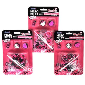 Bộ Làm Vòng Tay Chun Cao Su DIY Kèm Mặt Treo Hello Kitty (12 bộ)