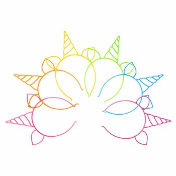 Bờm Tóc Kỳ Lân / Unicorn Tiara, Phối Nhiều Màu Neon (24 chiếc)