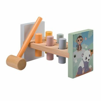 JOUECO - Bộ Đồ Chơi Đập Gỗ H&igrave;nh Động Vật Hoang D&atilde; - Cho trẻ từ 12 th&aacute;ng (1 bộ)
