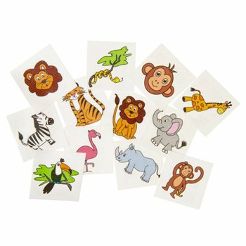 H&igrave;nh Xăm Vui Nhộn - Kệ Trưng B&agrave;y Động Vật Rừng (48 G&oacute;i)