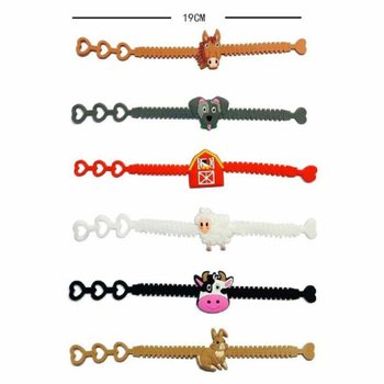 V&ograve;ng tay Silicone trẻ em H&igrave;nh Động vật N&ocirc;ng trại (12 C&aacute;i)