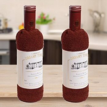 KHĂN TẮM H&Igrave;NH CHAI RƯỢU VANG (3 c&aacute;i)