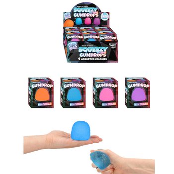 Đồ Chơi B&oacute;p Squeeze Gum Drop Nh&acirc;n Hạt Đường - K&egrave;m Khay Trưng B&agrave;y (12 C&aacute;i)