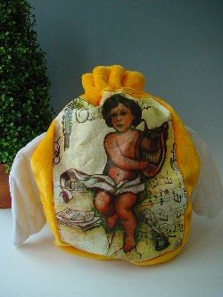 Túi Đựng Quà Nhỏ Bằng Lông Thú Nhân Tạo Kèm Cánh Thiên Thần (Sét 2 Cái)