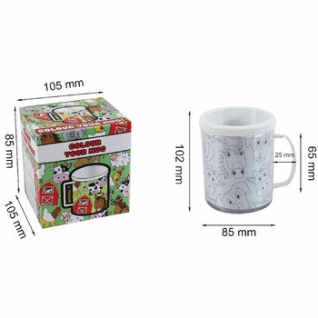 Động Vật N&ocirc;ng Trại - Ly Nước Tự T&ocirc; M&agrave;u (Bộ 2 C&aacute;i)