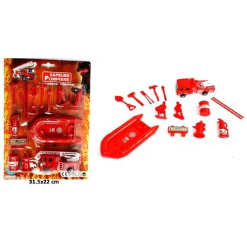 Xe Cứu Hỏa Pull Back + Bộ Đồ Chơi L&iacute;nh Cứu Hỏa (24 chiếc)