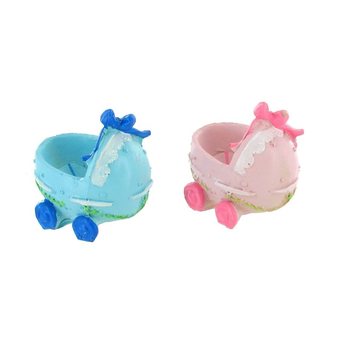 Topper Bánh Kem Đầy Tháng/Thôi Nôi - Xe Đẩy Em Bé - Hồng/Xanh (2 cái)