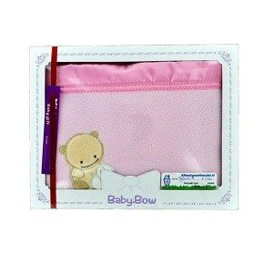 CHĂN LÔNG CỪU SƠ SINH BABY BOW - MÀU HỒNG