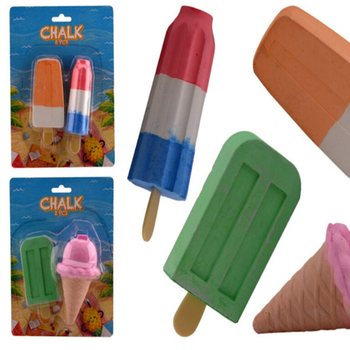 2 Phấn Viết Vỉa H&egrave; H&igrave;nh Kem Lớn (Vỉ 12 bộ)