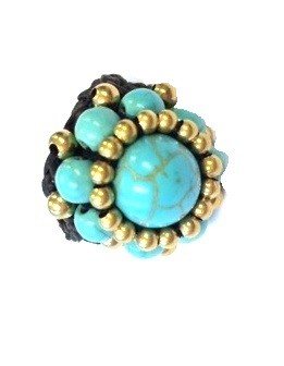 Nhẫn Phong Cách Ibiza Đính Đá Turquoise | Nhẫn Boho Thủ Công