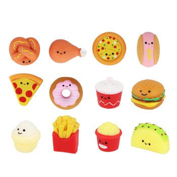 Đồ Chơi B&oacute;p Squishy Thức Ăn Nhanh Hộp Bốc Thăm - K&egrave;m Khay Trưng B&agrave;y (60 chiếc)