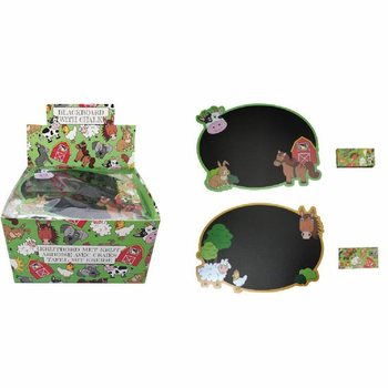 Bảng Đen Vẽ Phấn Động Vật N&ocirc;ng Trại K&egrave;m Hộp Phấn - Hộp Trưng B&agrave;y (24 chiếc)