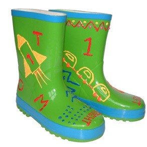 FUNKY WELLIES - ỦNG ĐI MƯA CHO B&Eacute; TỰ T&Ocirc; M&Agrave;U - XANH L&Aacute; / CỠ: 26