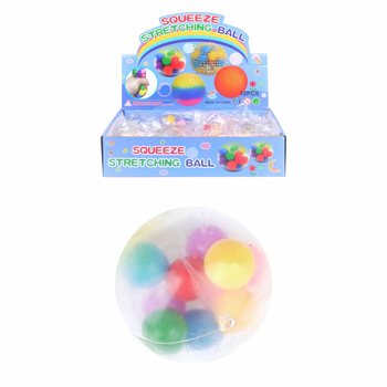 Bóng Bóp Squeeze Ball Ø6cm kèm Pom Pom (Hộp Trưng Bày 12 Quả)
