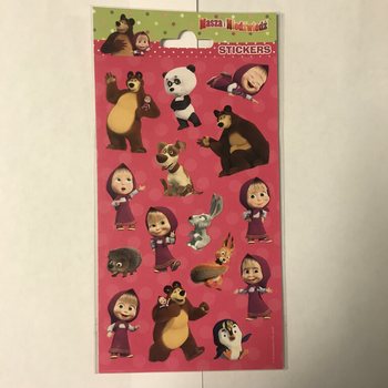 Nhãn dán MASHA VÀ CẬU BÉ GẤU, Kích thước 20 x 10 cm (10 cái)