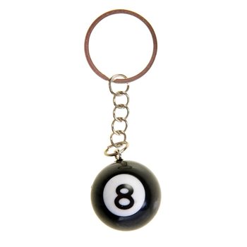MÓC KHÓA QUẢ BÓNG BI-A SỐ 8 (48 cái)