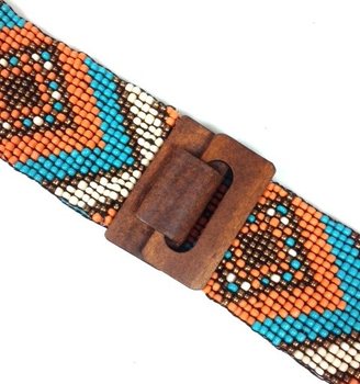 Thắt Lưng Ibiza Làm Thủ Công Họa Tiết Aztec Xanh Mint (1 chiếc)