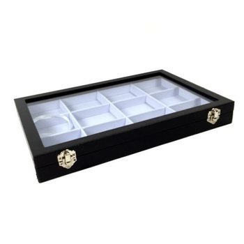 Khay Trưng B&agrave;y Hạt Cườm M&agrave;u Trắng C&oacute; Nắp, 12 Ngăn