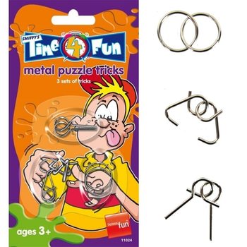 Bộ 3 Trò Chơi Giải Mã Kim Loại SMIFFY'S Trên Thẻ (24 cái)