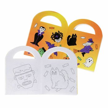 S&aacute;ch T&ocirc; M&agrave;u Halloween Nhỏ K&egrave;m Nh&atilde;n D&aacute;n (48 Cuốn)