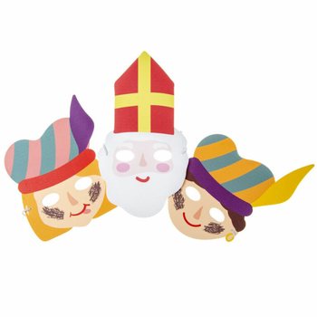SINTERKLAAS - MẶT NẠ XỐP TH&Aacute;NH NICOLAS & PIET (48 c&aacute;i)