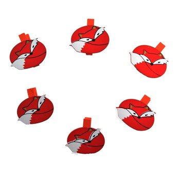 Kẹp Gỗ Trang Tr&iacute; 6 M&oacute;n - Mẫu: C&aacute;o (24 bộ)