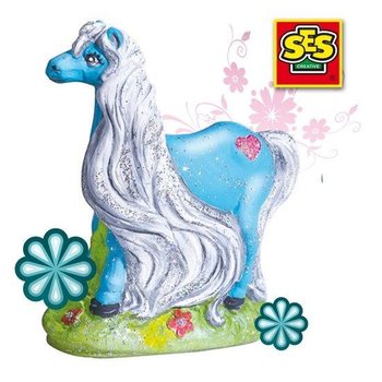 Bộ đ&uacute;c thạch cao v&agrave; t&ocirc; m&agrave;u SES - Ngựa bờm thật (1 c&aacute;i)