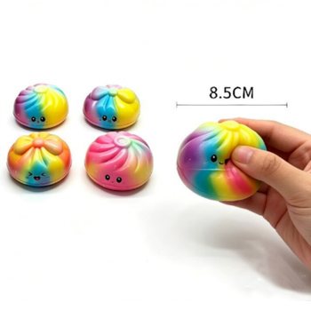 Đồ Chơi Squishy B&aacute;nh Bao Cầu Vồng RAGE LỚN - Phi&ecirc;n Bản Bọt PU 8.5cm (12 C&aacute;i)