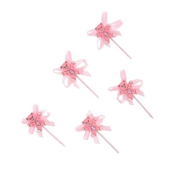 Que Cắm Cupcake Sinh Nhật - Gấu Hồng (12 c&aacute;i)