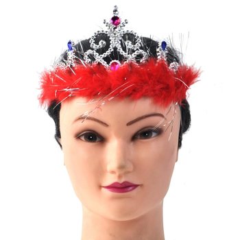 Vương Miện C&ocirc;ng Ch&uacute;a M&agrave;u Bạc Viền L&ocirc;ng - Mẫu 4 (12 c&aacute;i)