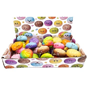 M&oacute;c Kh&oacute;a Squishy B&aacute;nh Sủi Cảo - Nhiều M&agrave;u - K&egrave;m Khay Trưng B&agrave;y (24 chiếc)