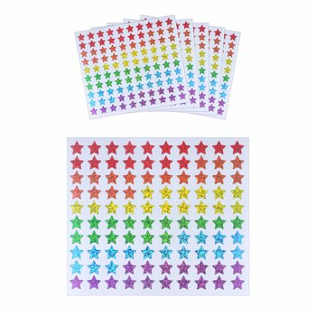 NHÃN DÁN FUN STICKERS - HÌNH NGÔI SAO MÀU SẮC - 100 NHÃN DÁN/TỜ (5 tờ)
